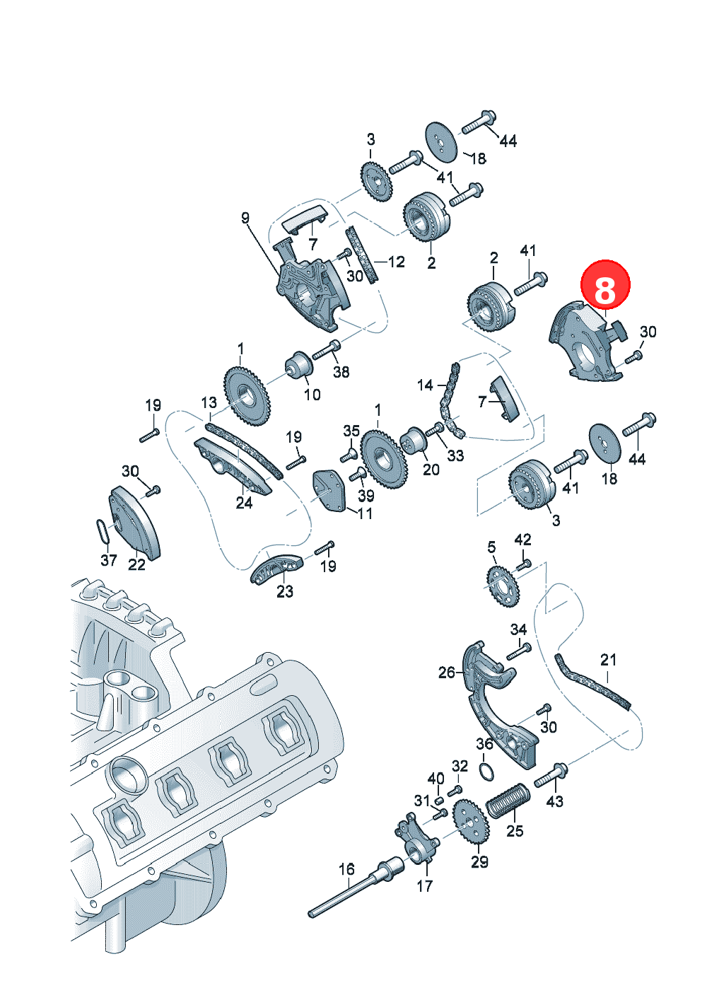chain tensioner OE 06E109217AH
