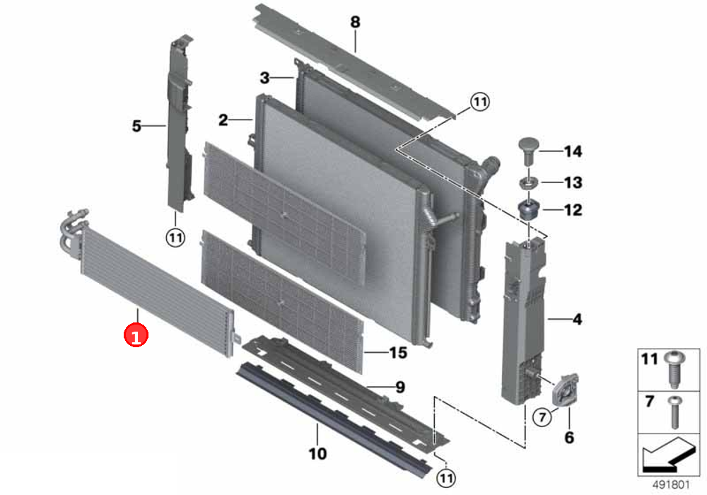 Radiator OE 17118625431
