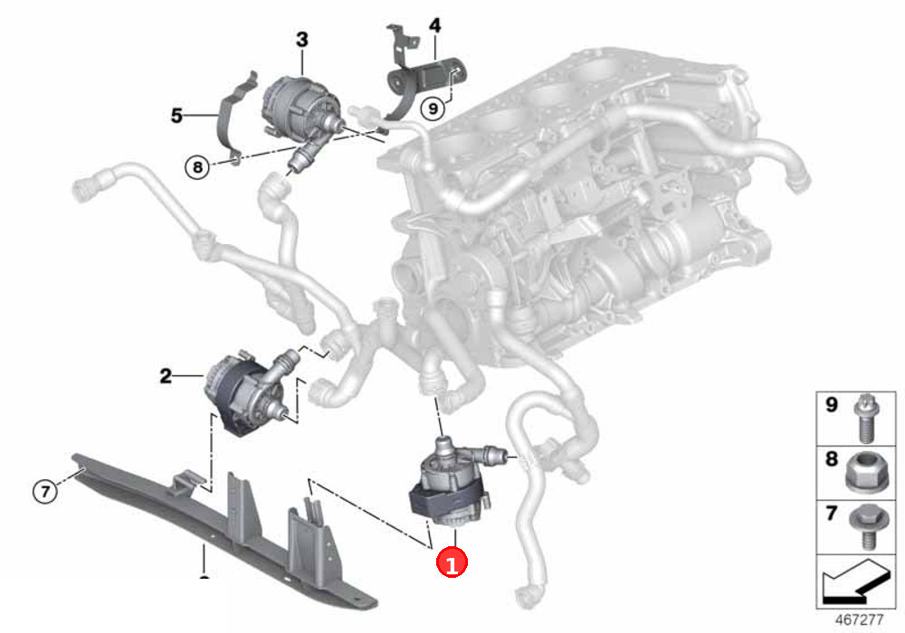 Auxiliary water pump OE 11518638239