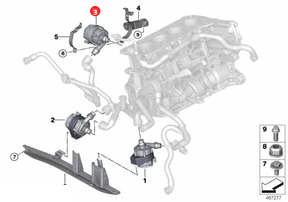 Auxiliary water pump OE 11518642732