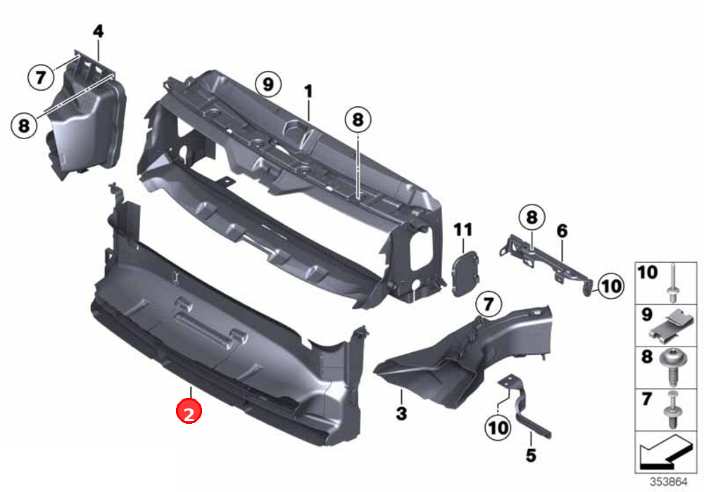 Air duct, bottom OE 51748054228