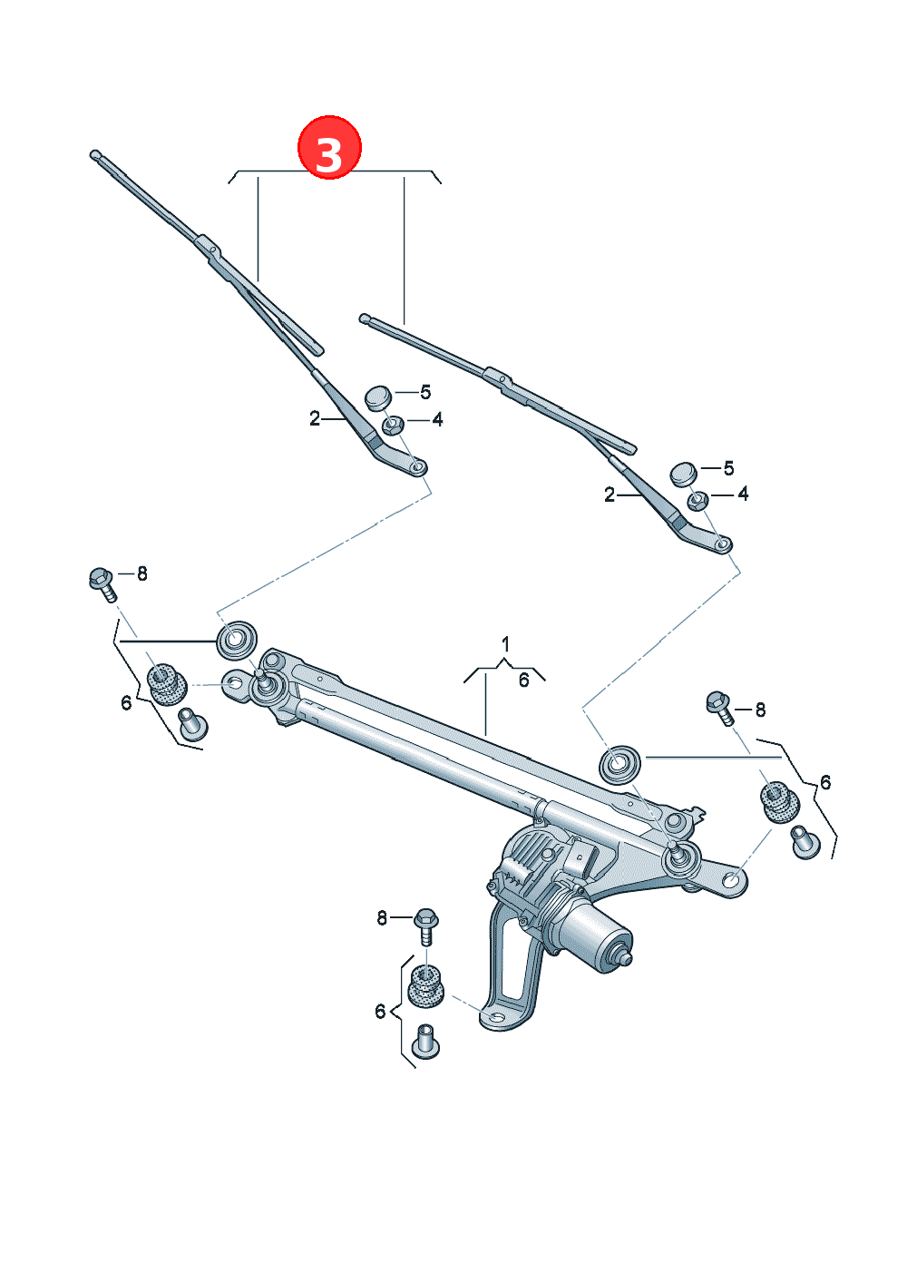 1 set aerodynamic wiper blades OE 8W1998002