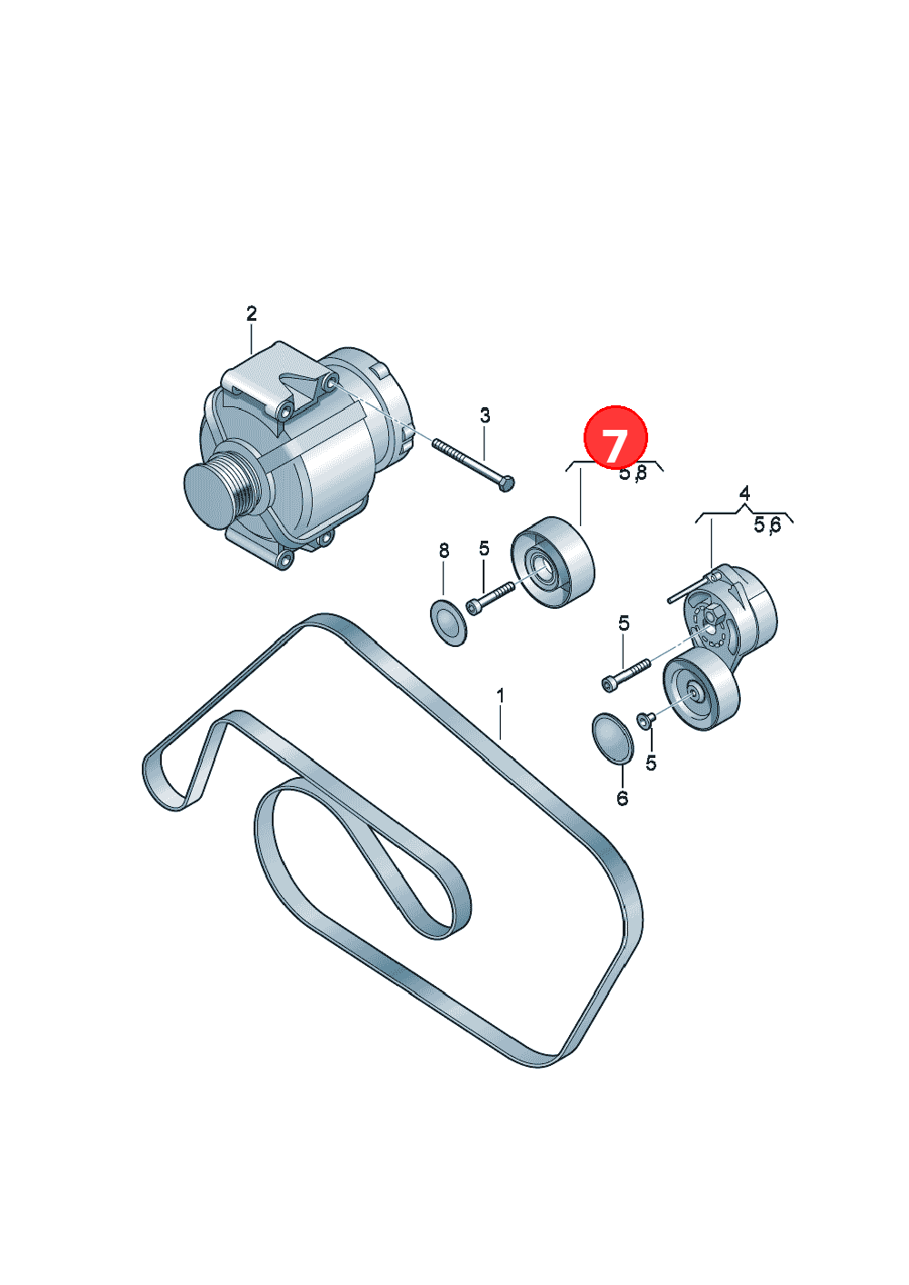 idler pulley with bolt OE 06E903341G