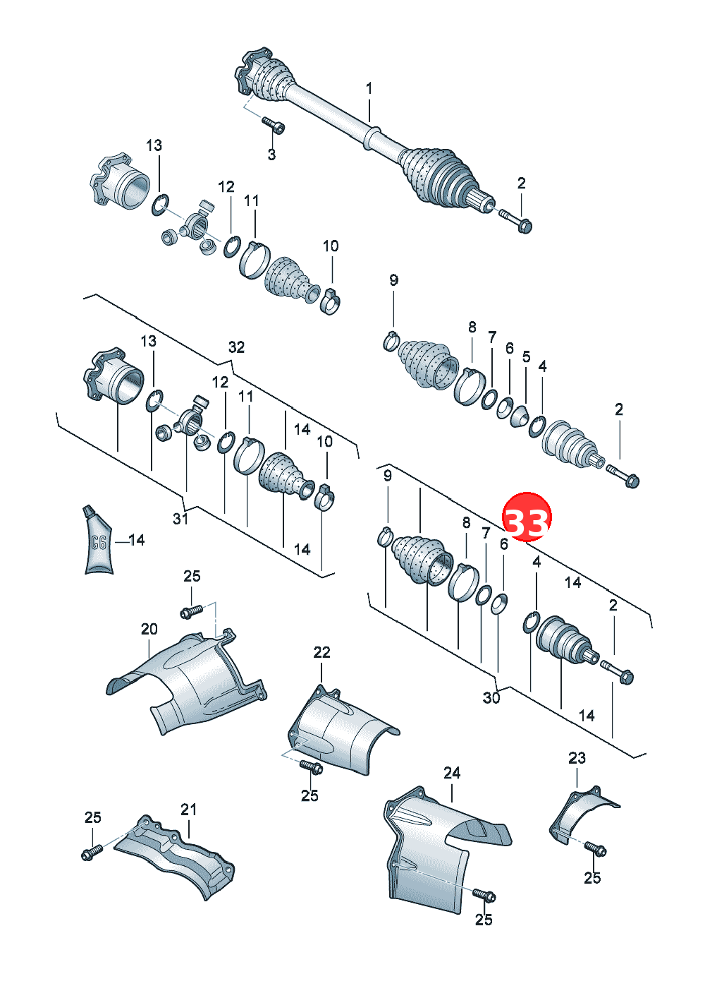 joint protective boot withassembly items and grease also use: OE 4E0498203