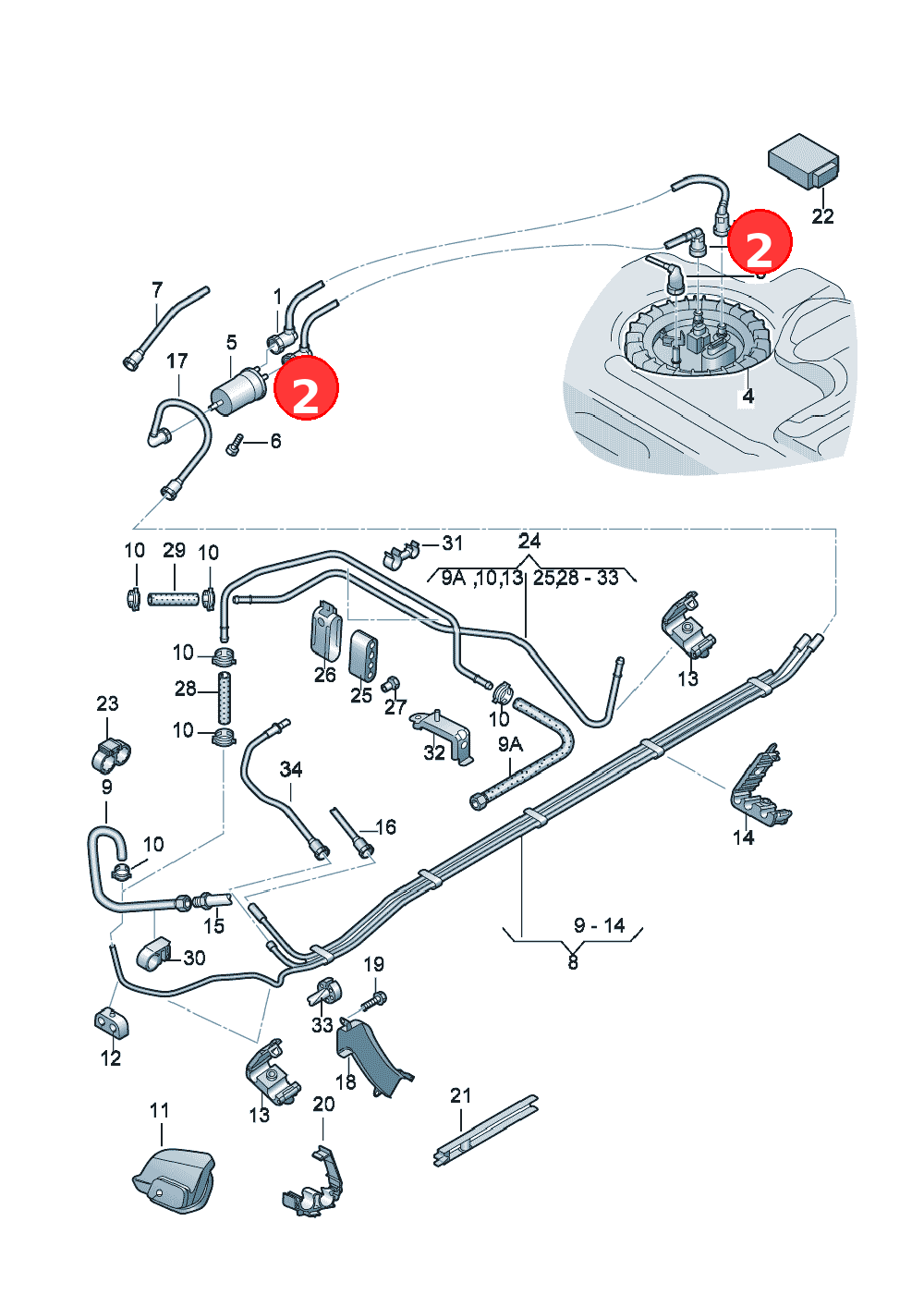 Fuel line OE 4F0201227A