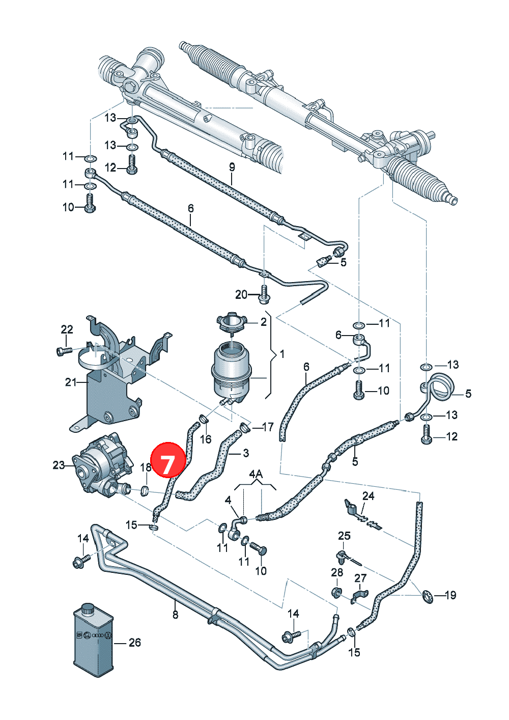 Return hose OE 4F0422891E