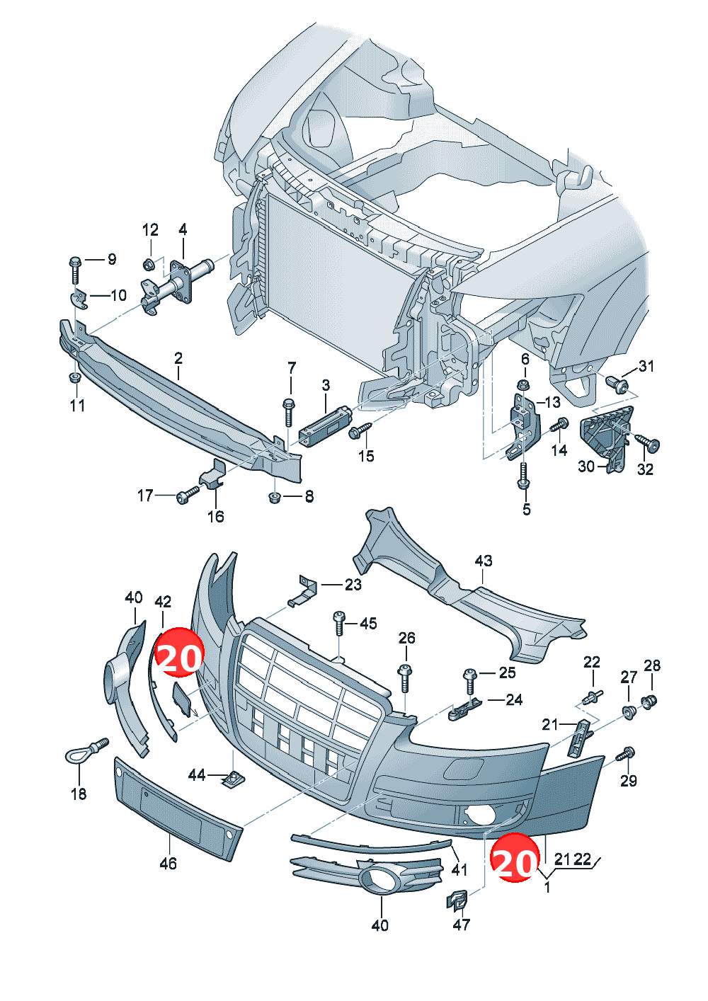 cover for towing eye OE 4F0807441