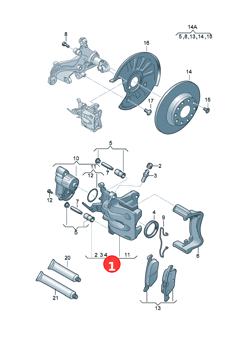 Brake caliper housingD - 03.11.2014>> OE 8V0615423D