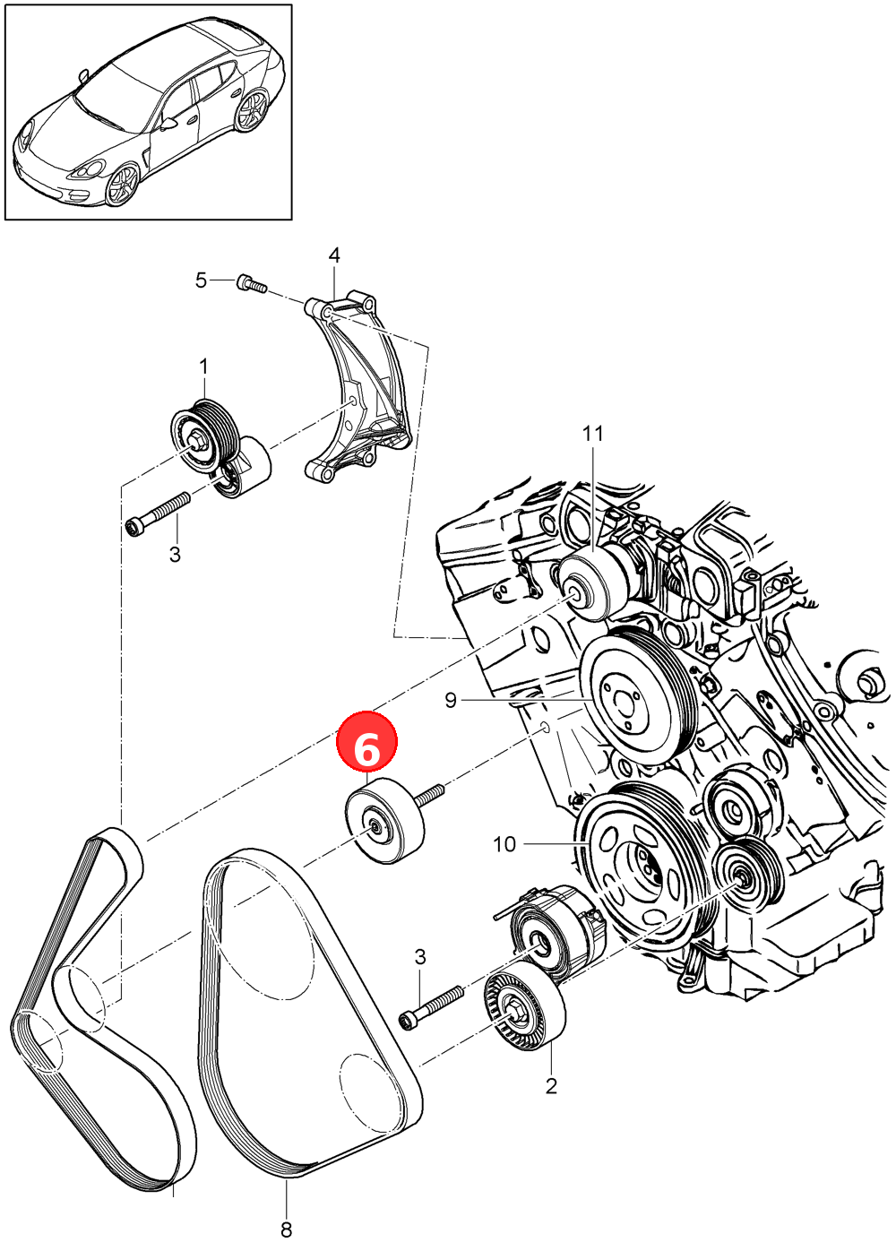 idler pulleyIncludedFastening screw OE 95810211801