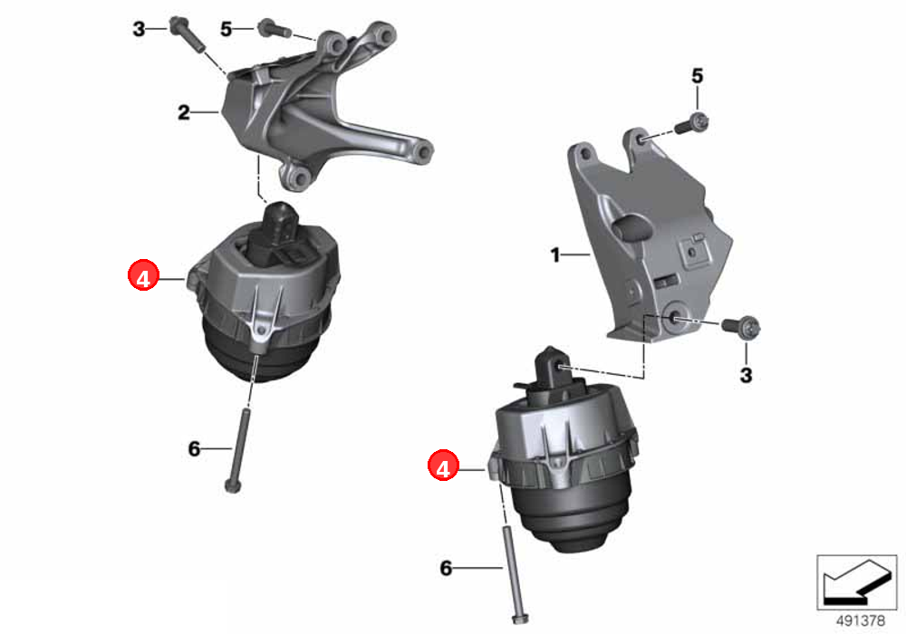 Engine mount, right OE 22117582318