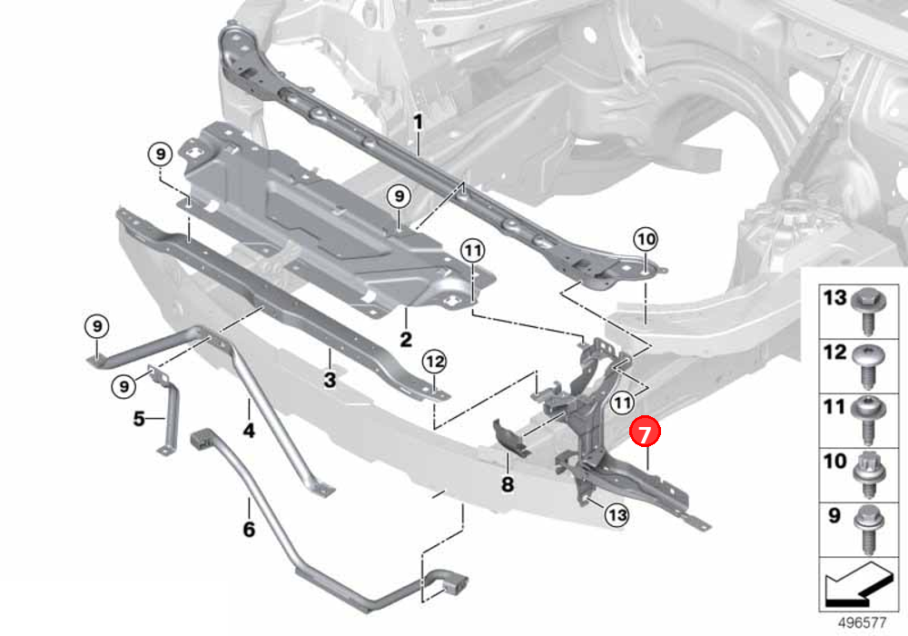Mounting, headlight, left OE 51647422293