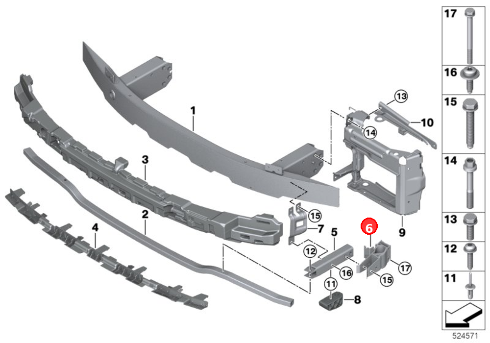 Adapter, right OE 51117422234