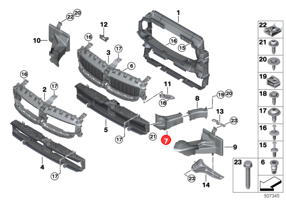 Front right brake air duct OE 51747422278