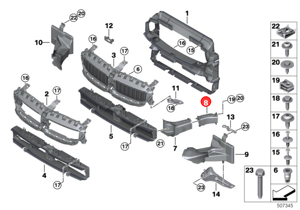 Air duct, brake, wheel arch, right OE 51747422280