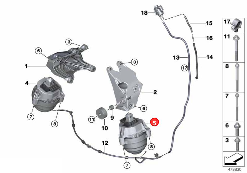 Engine mount, left OE 22116883513