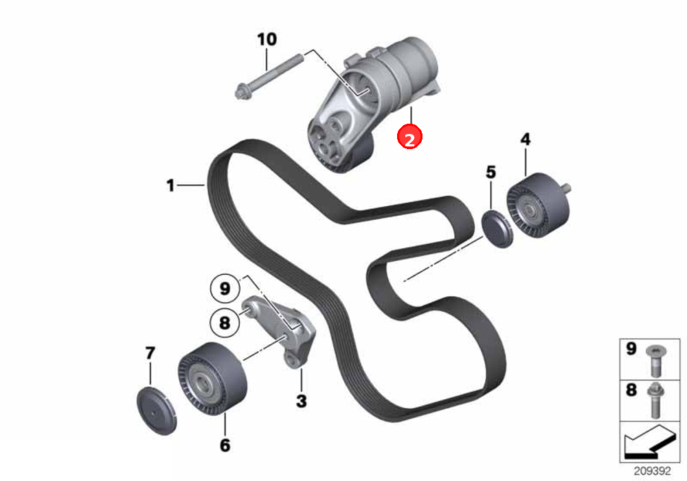 Mechanical belt tensioner OE 11288604266