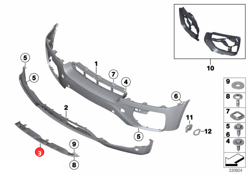 Underride protection, front OE 51117179849