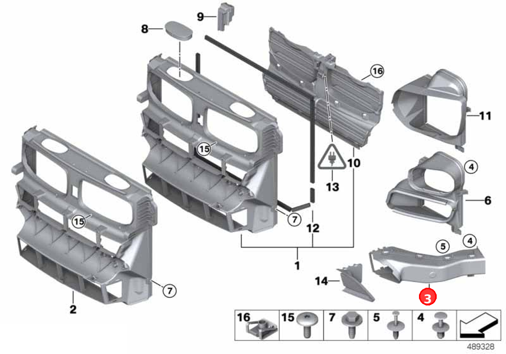 Air brake channel right OE 51747180624