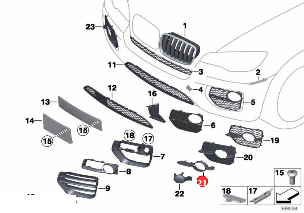 Trim bar, right OE 51117188386