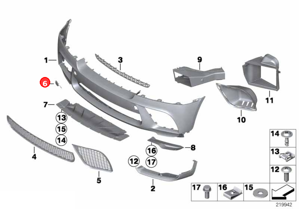 Trim, towing lug, front right OE 51112159350