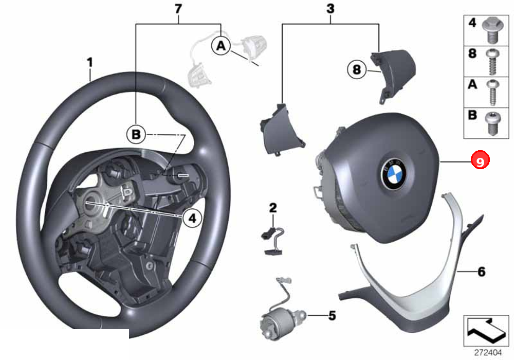 Airbag module, drivers side OE 32306857306