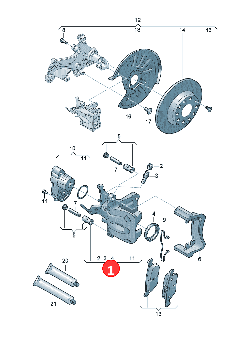 Brake caliper housing OE 8V0615423