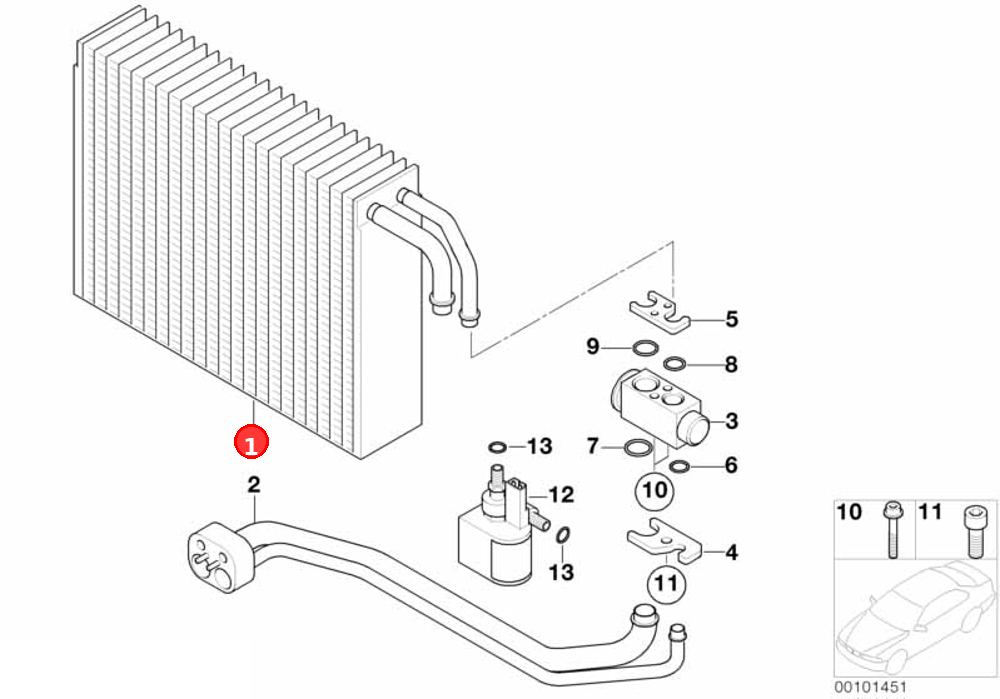 Evaporator OE 64119134628