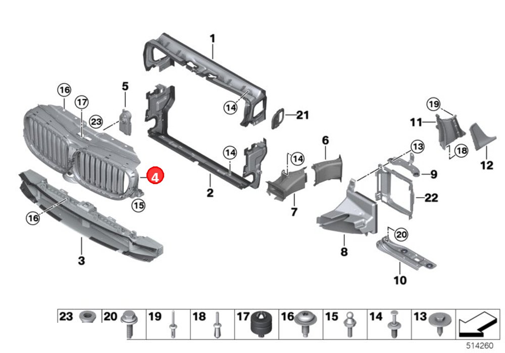 Air flaps, top OE 51747497279