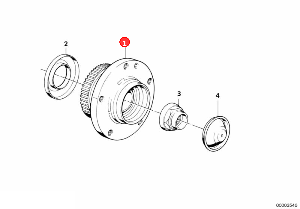 Wheel hub, front, symmetric OE 31226757024