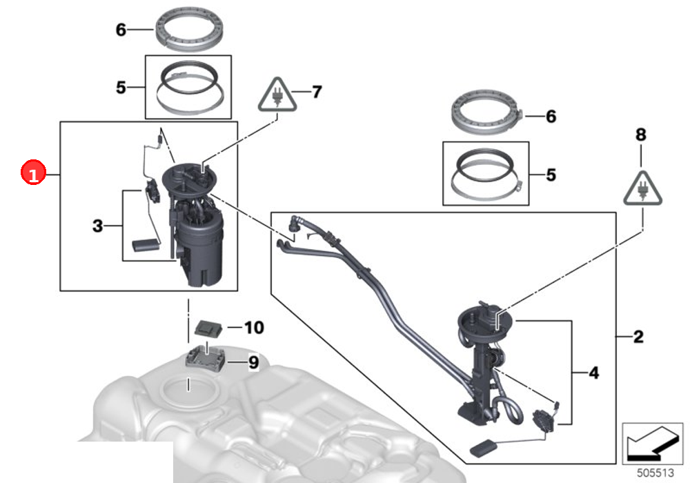 Delivery unit w/ in-tank pump and filter OE 16117207599