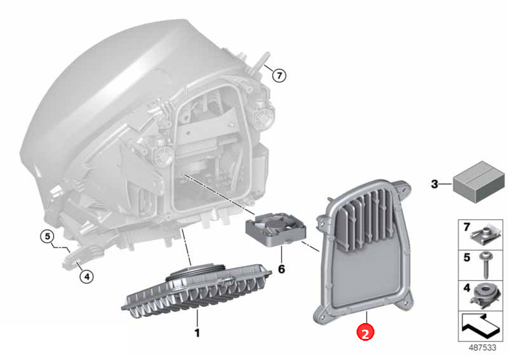 LED module steering display/daytime running light right OE 63118737590