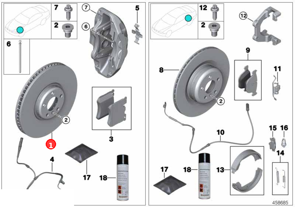 Brake disc, ventilated, w/holes, front OE 34106797602