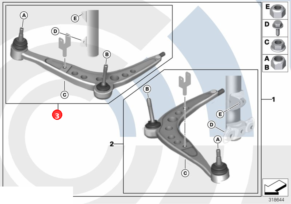 Wishbone, right OE 31126758514