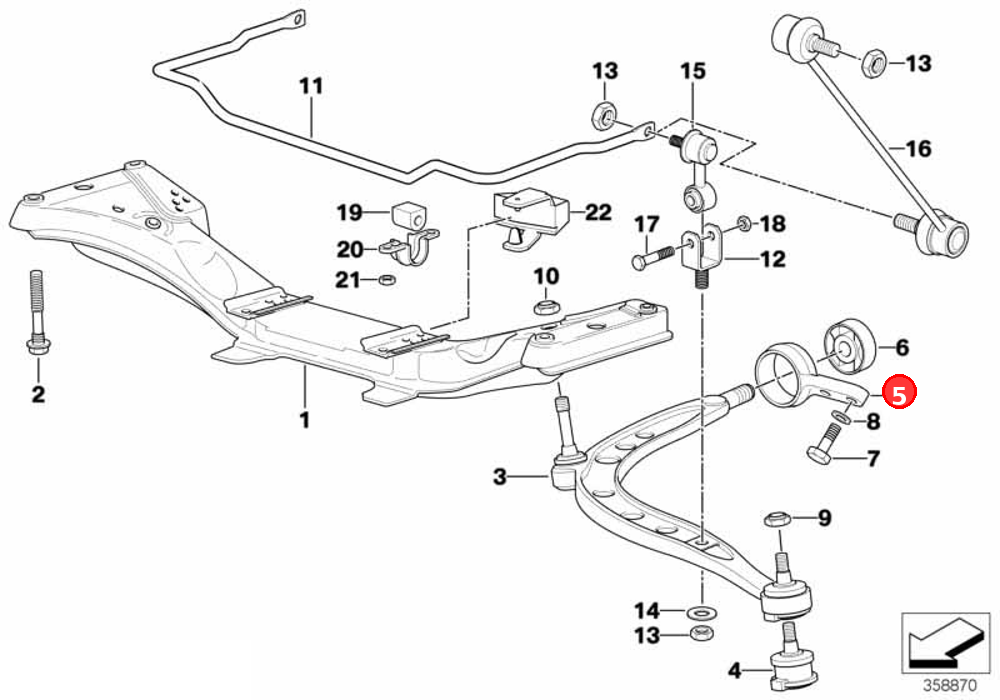 Right wishbone bracket OE 31121139790