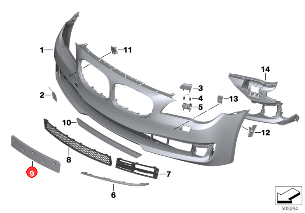Support, number plate OE 51117295274