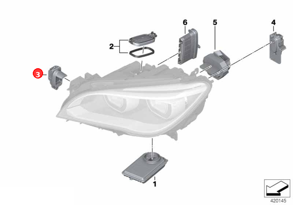 LED module, cornering light, right OE 63117370000