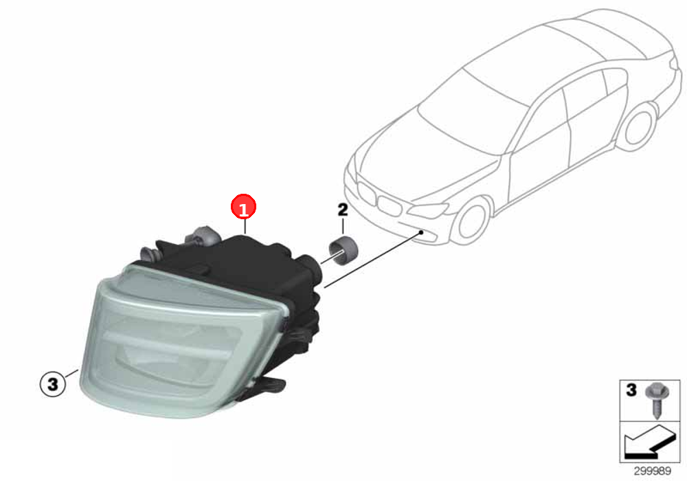 Fog light, LED, right OE 63177311288