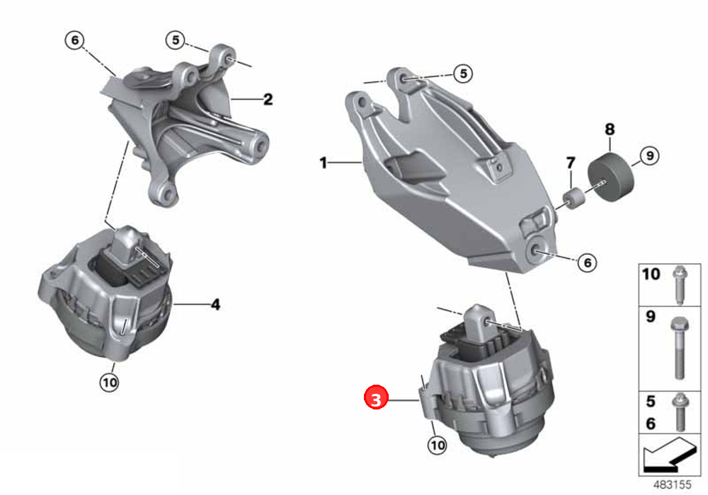 Engine mount, left OE 22116860495