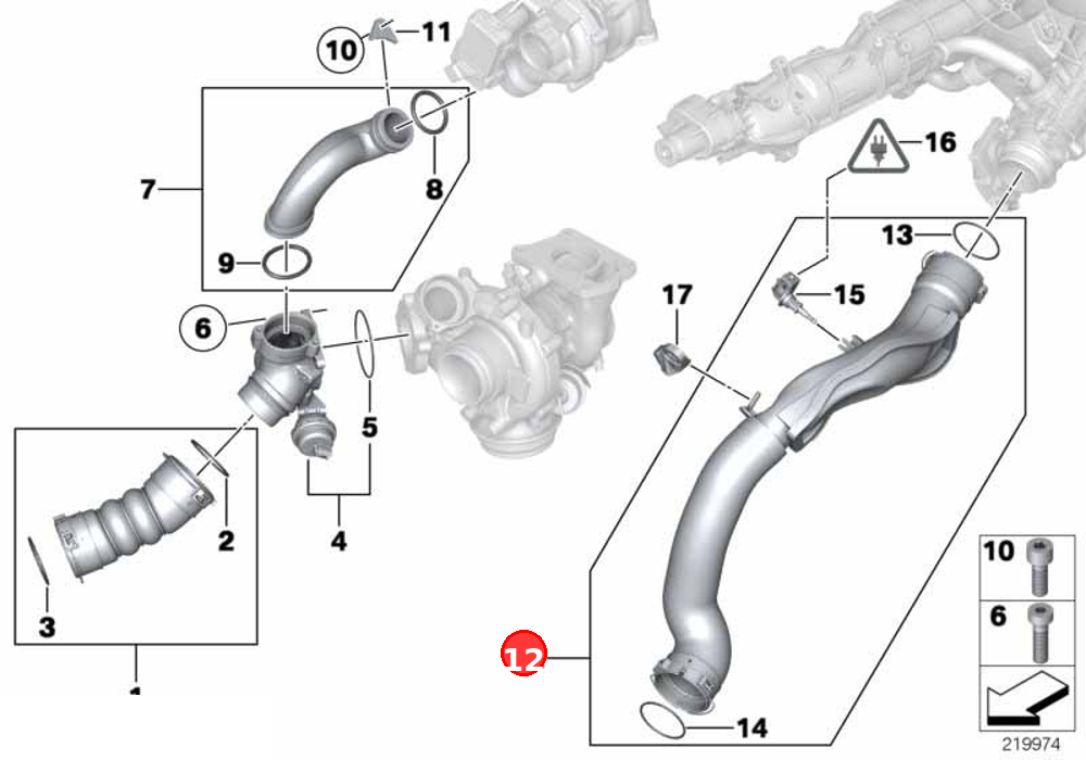 Charge air line OE 11617807986