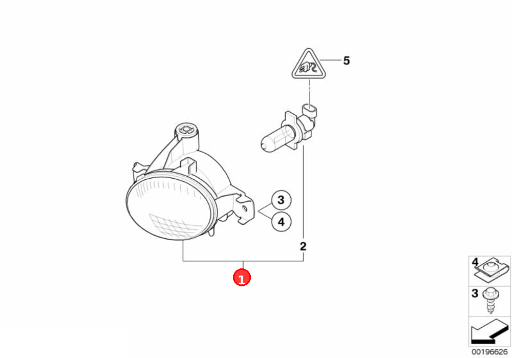 Fog lamp/turning lights, left OE 63177187631