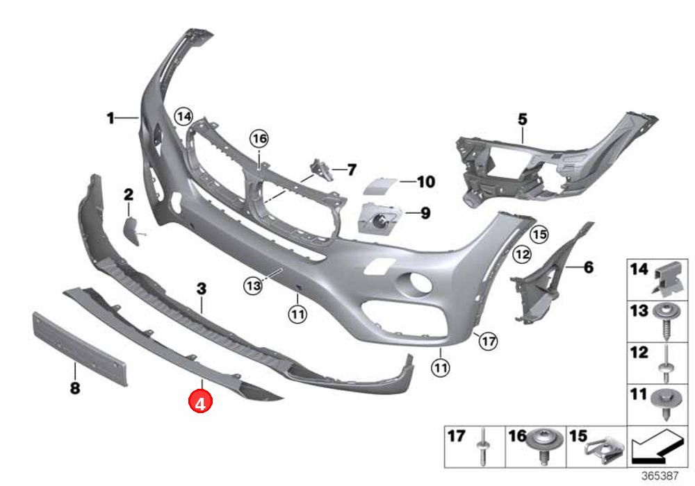 Trim, bumper front OE 51117319805