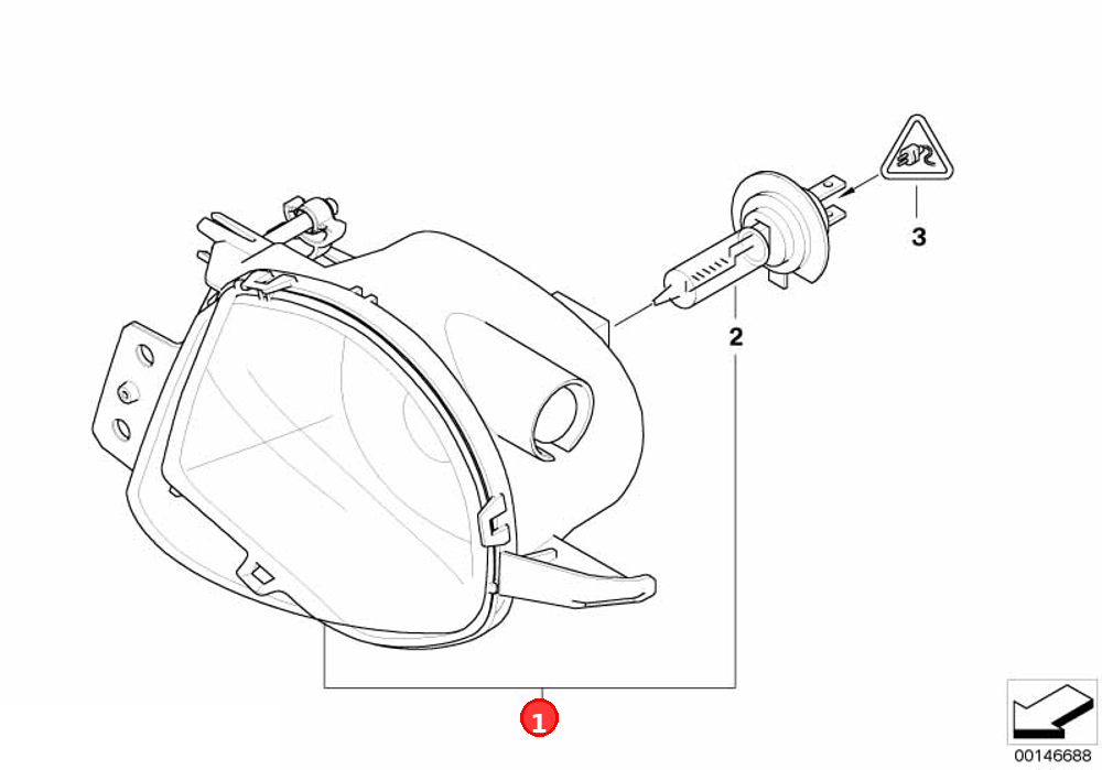 Fog lights, left OE 63176948373