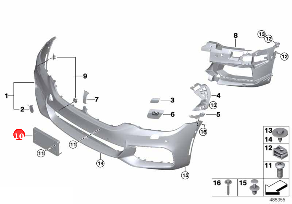 Licence plate holder OE 51138064976