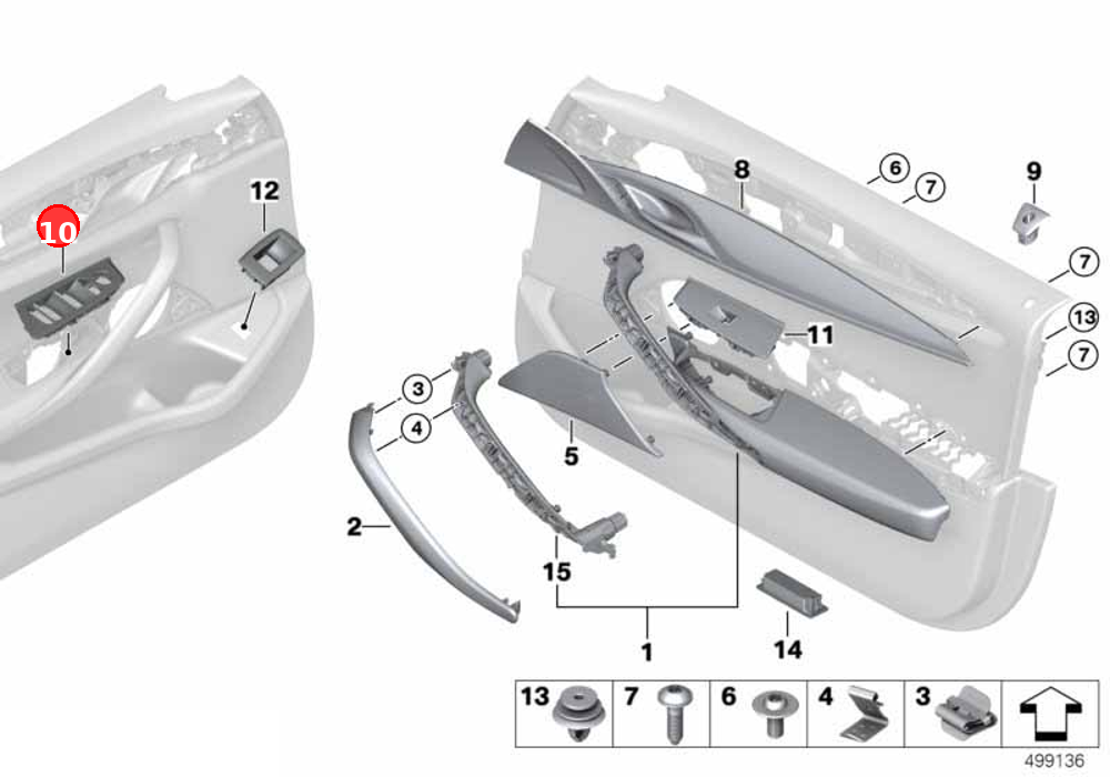 Trim, switch cluster, left OE 51417438573