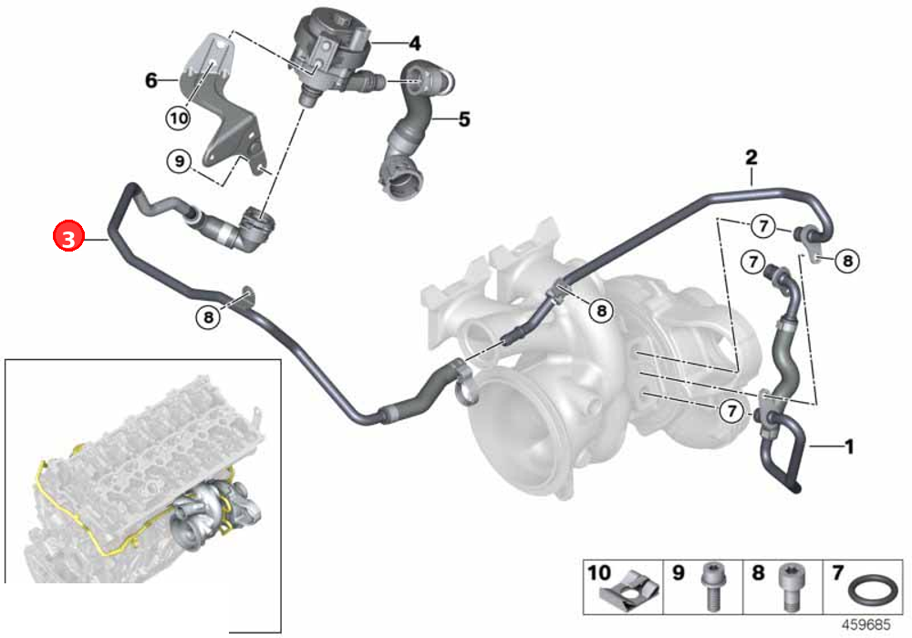 Coolant return line OE 11538666857