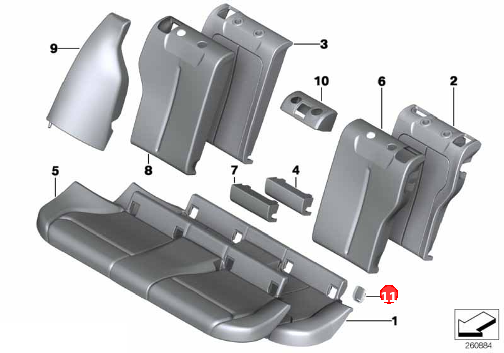 Cover Isofix OE 52207319688