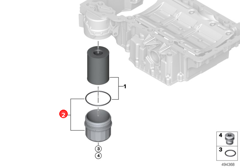 Oil filter cap without drain plug OE 11427615389