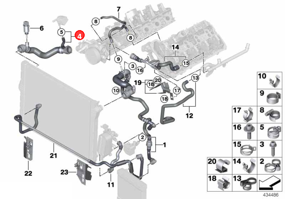 Coolant hose OE 17127575427