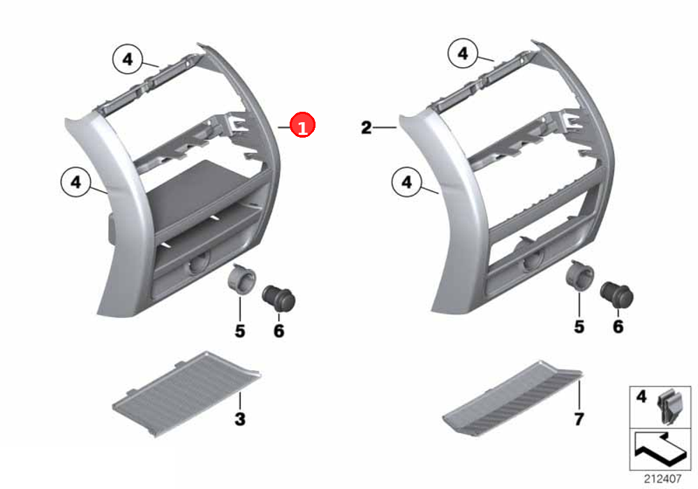 Cover centre console, rear OE 51169206788