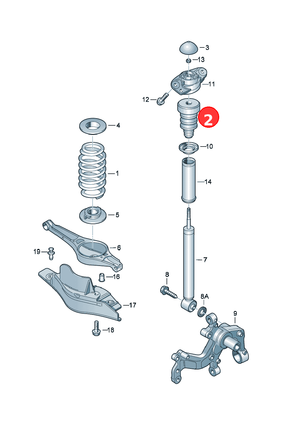 Stop buffer OE 8J0511353F